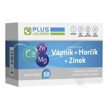 PLUS LEKÁREŇ Vápnik + Horčík + Zinok tbl 1x50 ks obrázok