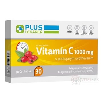 PLUS LEKÁREŇ Vitamín C 1000 mg tbl s postupným uvoľňovaním 1x30 ks obrázok