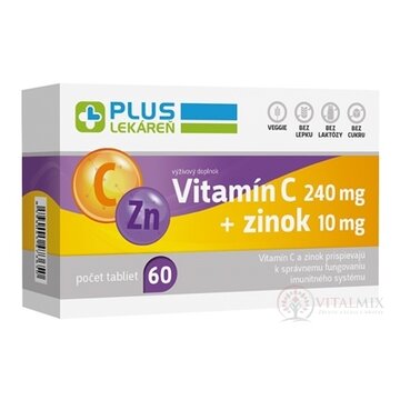 PLUS LEKÁREŇ Vitamín C 240 mg + zinok 10 mg tbl 1x60 ks obrázok