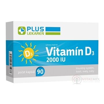 PLUS LEKÁREŇ Vitamín D3 2000 I.U. cps 1x90 ks obrázok