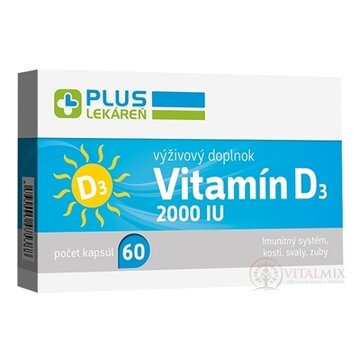 PLUS LEKÁREŇ Vitamín D3 2000 IU cps 1x60 ks obrázok