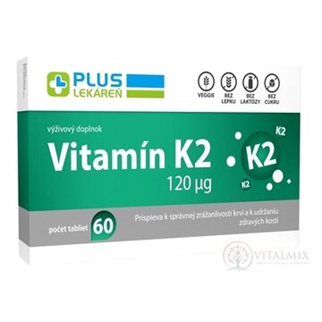 PLUS LEKÁREŇ Vitamín K2 120 μg tbl 1x60 ks obrázok