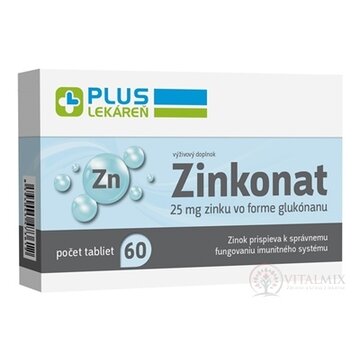 PLUS LEKÁREŇ Zinkonat tbl (zinok 25 mg) 1x60 ks obrázok