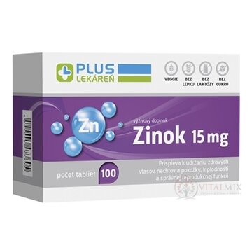 PLUS LEKÁREŇ Zinok 15mg tbl 1x100 ks obrázok