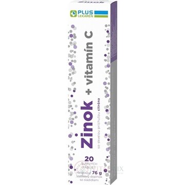 PLUS LEKÁREŇ Zinok + vitamín C tbl eff s príchuťou citróna 1x20 ks obrázok