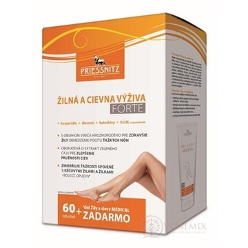 PRIESSNITZ Žilná a cievna výživa FORTE cps 1x60 ks + zadarmo Gél žily a cievy 125 ml, 1x1 set obrázok