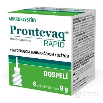 PRONTEVAQ RAPID mikroklystíry DOSPELÍ jednodávkové, 6x9 g (54 g) obrázok