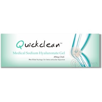 Quickclean 40 mg/2 ml Gél s hyaluronátom sodným v predplnenej injekčnej striekačke, na náhradu synoviálnej tekutiny na kĺby (20 mg/1 ml) 1x2 ml obrázok
