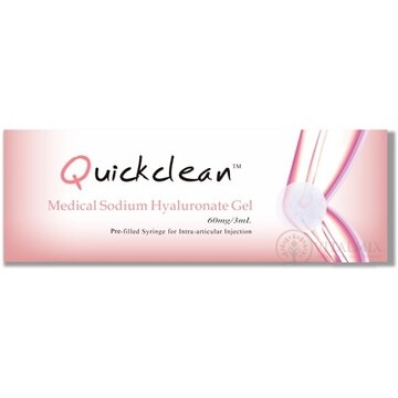 Quickclean 60 mg/3 ml Gél s hyaluronátom sodným v predplnenej injekčnej striekačke, na náhradu synoviálnej tekutiny na kĺby (20 mg/1 ml) 1x3 ml obrázok