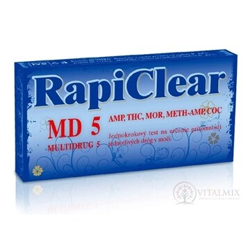 RapiClear MD 5 (MULTIDRUG 5) IVD, test drogový na samodiagnostiku 1x1 ks obrázok