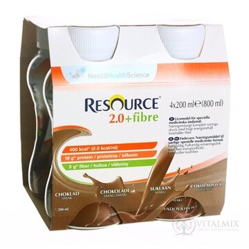 RESOURCE 2,0+ Fibre Čokoládová príchuť sol 4x200 ml (800 ml) obrázok
