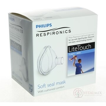 RESPIRONICS LiteTouch MASKA inhalačná - veľká nad 5 rokov a dospelých, pre OptiChamber Diamond, 1x1ks obrázok