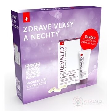 REVALID VLASOVÝ KOMPLEX BOX kapsuly Vlasový komplex 60 ks + darček: Hydratačný krém na ruky 20 ml, 1x1 ks obrázok