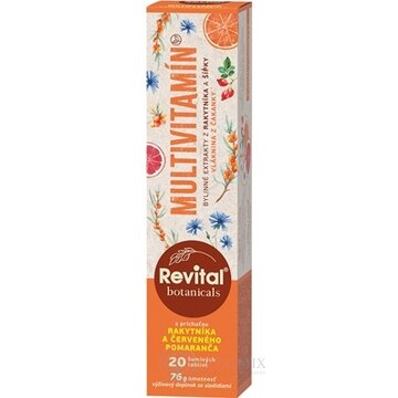 Revital Botanicals MULTIVITAMÍN tbl eff s bylinnými extraktmi, s príchuťou rakytníka a červeného pomaranča 1x20 ks obrázok