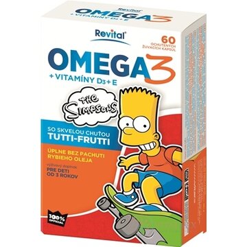 Revital OMEGA 3 + VITAMÍNY D3 + E The Simpsons žuvacie kapsuly 1x60 ks obrázok