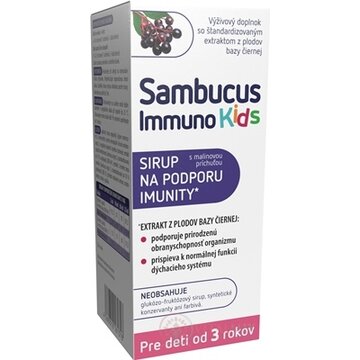 Sambucus Immuno Kids sirup, malinová príchuť 1x120 ml obrázok