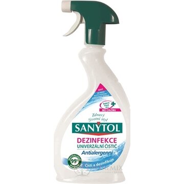 SANYTOL UNIVERZÁLNY ČISTIČ Sprej Antialergénny, Dezinfekcia, 1x500 ml obrázok