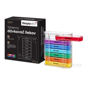 SimplyMED Týždenný dávkovač liekov vysúvací, model 28003, 1x1 ks obrázok