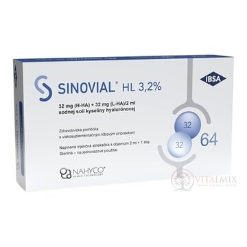 Sinovial HL 3,2% roztok kys. hyalurónovej v injekčnej striekačke s ihlou, do kĺbov 1x2 ml obrázok