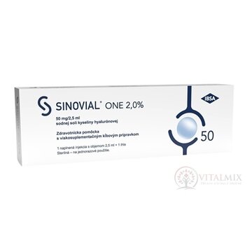 Sinovial ONE 2% roztok kys. hyalurónovej v injekčnej striekačke s ihlou, do kĺbov (50 mg/2,5 ml) 1x2,5 ml obrázok