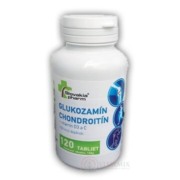 Slovakiapharm GLUKOZAMÍN CHONDROITÍN+vitamín D3, C tbl 1x120 ks obrázok