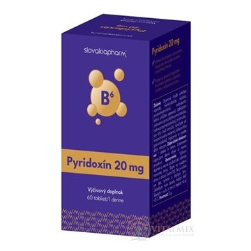 Slovakiapharm Pyridoxín 20 mg tbl 1x60 ks obrázok