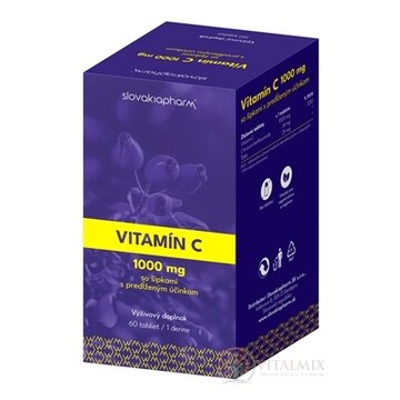 Slovakiapharm VITAMÍN C 1000 mg so šípkami tbl s predĺženým účinkom 1x60 ks obrázok