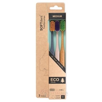 SOFTdent ECO zubná kefka MEDIUM 1x3 ks obrázok