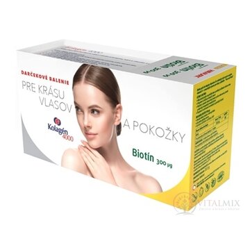 STADA Kolagén 4000 + WALMARK Biotín 300 µg darčekové balenie, vrecúška 1x30 ks + tbl 1x90 ks, 1x1 set obrázok