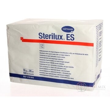 STERILUX ES kompres nesterilný so založenými okrajmi 17 vlákien 8 vrstiev (10cmx20cm) 1x100 ks obrázok