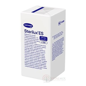 STERILUX ES kompres nesterilný so založenými okrajmi 17 vlákien 8 vrstiev (5 x 5 cm) 1x100 ks obrázok
