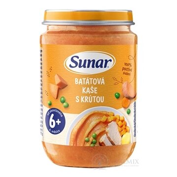 Sunar BATÁTOVÁ KAŠA S MORKOU zeleninovo-mäsový príkrm (od ukonč. 6. mesiaca) 1x190 g obrázok