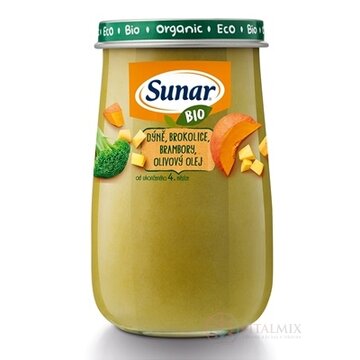 Sunar BIO príkrm TEKVICA, BROKOLICA, ZEMIAKY (od ukonč. 4. mesiaca) 1x190 g obrázok