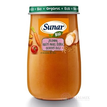 Sunar BIO príkrm ZELENINA, MORČACIE MASO, ŠOŠOVICA (od ukonč. 8. mesiaca) 1x190 g obrázok
