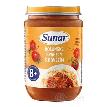 Sunar BOLONSKÉ ŠPAGETY S HOVADZÍM zeleninovo-mäsový príkrm (od ukonč. 8 mesiaca) 1x190 g obrázok