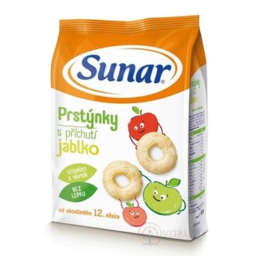 Sunar Detský snack Prstienky s príchuťou jablko (od ukonč. 12. mesiacov) 1x50 g obrázok