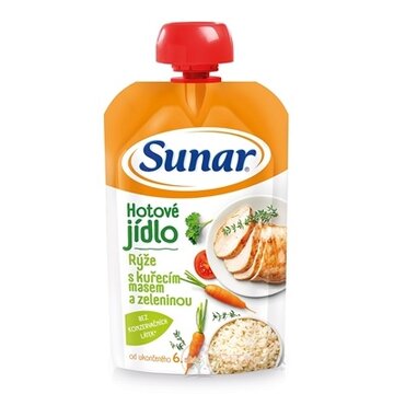 Sunar Hotové jedlo Ryža s kuracím mäsom a zeleninou (od ukonč. 6. mesiaca) 1x120 g obrázok