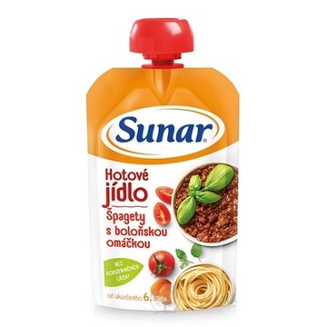 Sunar Hotové jedlo Špagety s boloňskou omáčkou (od ukonč. 6. mesiaca) 1x120 g obrázok