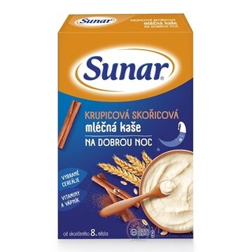 Sunar KRUPICOVÁ ŠKORICOVÁ mliečna kaša DOBRÚ NOC (od ukonč. 8. mesiaca) 1x225 g obrázok