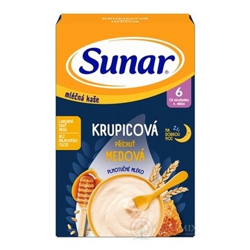 Sunar mliečna KAŠA KRUPICOVÁ Na dobrú noc príchuť medová (od ukonč. 6. mesiaca) 1x210 g obrázok