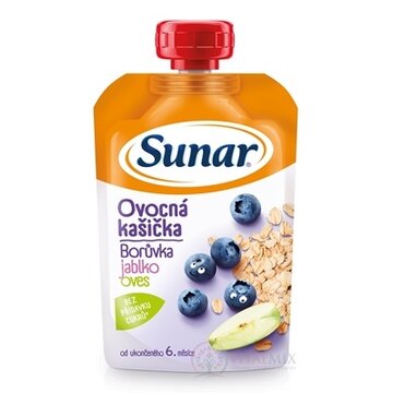 Sunar Ovocná kašička čučoriedka, jablko, ovos (od ukonč. 6. mesiaca) 1x120 g obrázok