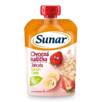 Sunar Ovocná kašička jahoda, banán, ovos (od ukonč. 6. mesiaca) 1x120 g obrázok