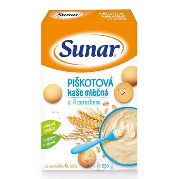 Sunar PIŠKÓTOVÁ KAŠA mliečna s 8 cereáliami (od ukonč. 6. mesiaca) 1x225 g obrázok