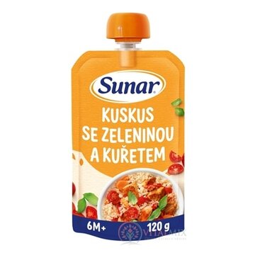 Sunar príkrm KUSKUS SO ZELENINOU A KURACÍM MÄSOM zeleninovo-mäsový (od ukonč. 6. mesiaca) 1x120 g obrázok