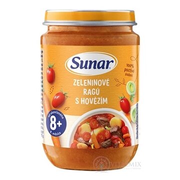 Sunar ZELENINOVÉ RAGU S HOVÄDZÍM zeleninovo-mäsový príkrm (od ukonč. 8. mesiaca) 1x190 g obrázok