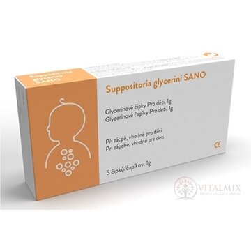 Suppositoria Glycerini SANO Pre deti 1g glycerínové čapíky 1x5 ks obrázok