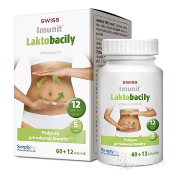 SWISS Imunit LAKTOBACILY cps 60+12 zadarmo (72 ks) obrázok