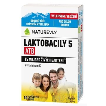 SWISS NATUREVIA LAKTOBACILY "5" ATB/Imunita cps s vitamínom C 1x10 ks obrázok