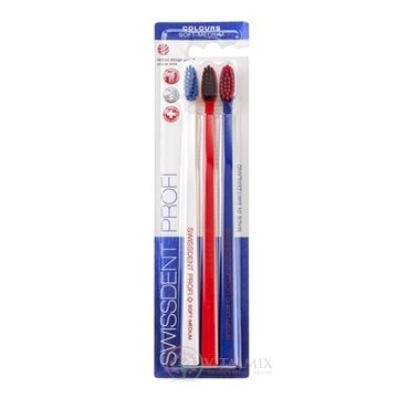 SWISSDENT PROFI Colours Soft-Medium zubná kefka (2+1 zadarmo) 1x3 ks obrázok
