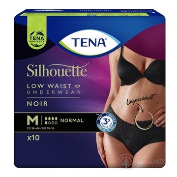TENA Silhouette Normal Noir M čierne dámske naťahovacie inkontinenčné nohavičky 1x10 ks obrázok